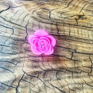 Pink flower costume jewelry